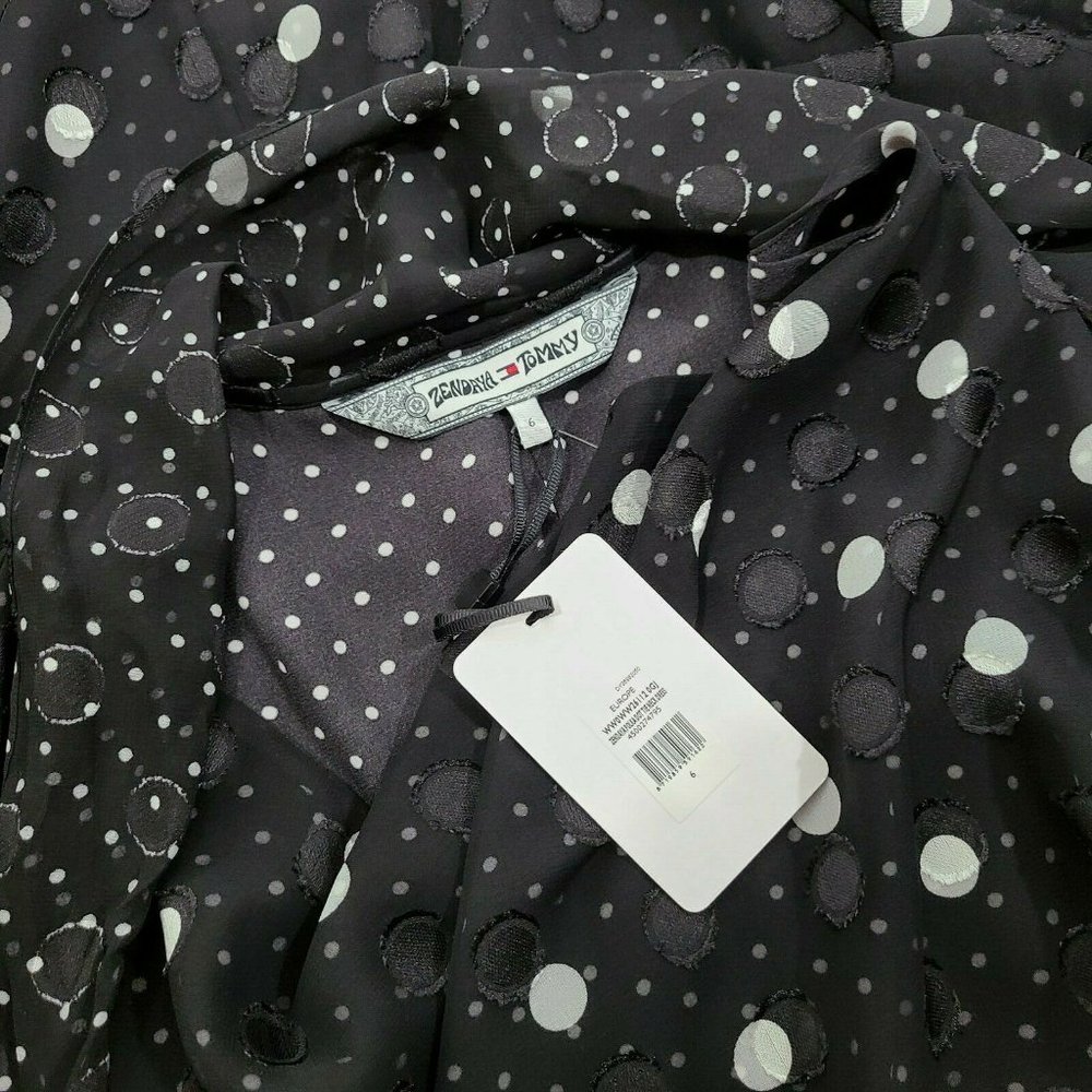 TOMMY HILFIGER Zendaya Black White Dot Dress - 6 - Picture 6 of 6
